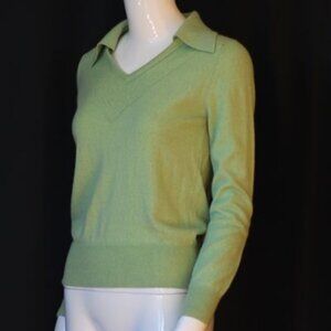 Rodier Green Wool Pull Over Sweater With Front Detail - France